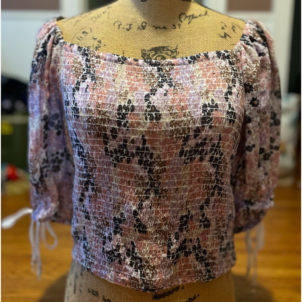 NWT Free People Smocked Top